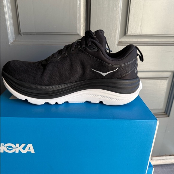 Hoka one one women’s Gaviota 5 wide D Black and White - Picture 3 of 8